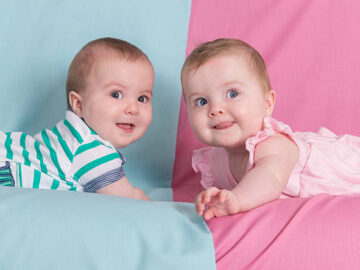 baby girl and boy