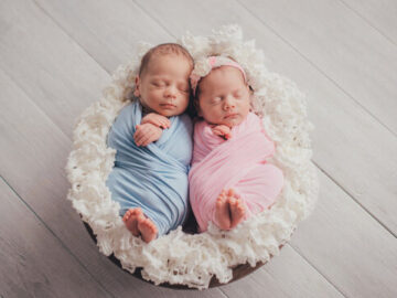 baby girl and boy