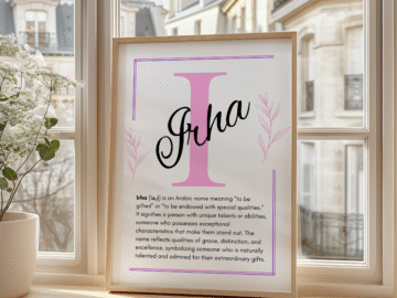 Irha name meaning in Urdu and Arabic – Islamic baby girl name Irha with origin, lucky number, and spiritual significance.