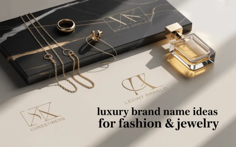 “luxury brand name ideas for fashion and jewelry” for banner.